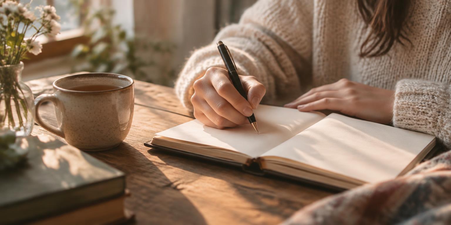 Persona escribiendo una carta